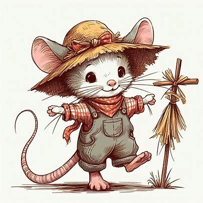 A cute mouse dressed up as a scarecrow. Simple sketch. - Image Creator in Bing Scarecrow Cute, Scarecrow Art, Cute Scarecrow, Reference Ideas, Art Challenges, Simple Sketch, Mouse Dress, Cute Mouse, Sketches Easy