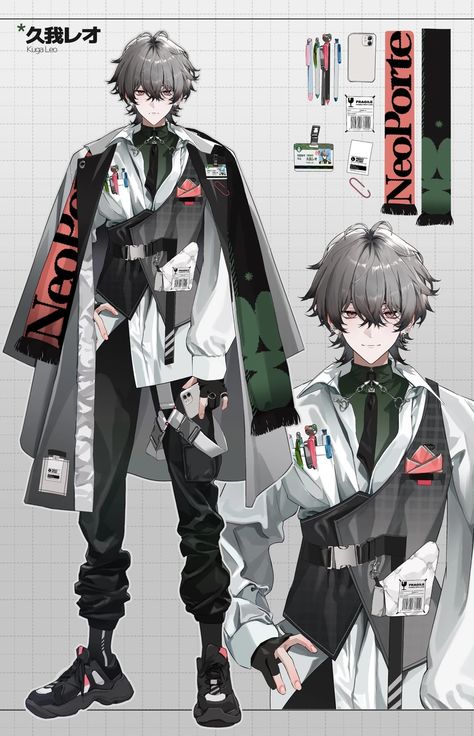 Kagami Hayato | Virtual YouTuber Wiki | Fandom Cyberpunk Male, Art Outfits, Clothing Design Sketches, Game Character Design, Character Design Male, 영감을 주는 캐릭터, Character Design References, Fantasy Clothing, Grey Hair