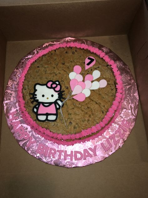 Hello Kitty cookie cake Hello Kitty Cookie Cake, Hello Kitty Cookies, Pink Hello Kitty, 12th Birthday, Cute Desserts, Cookie Cake, Cake Ideas, Hello Kitty, Kitty