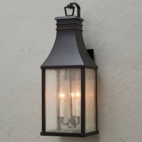 Large Outdoor Lanterns, Exterior Wall Light Fixtures, Carriage Lights, Industrial Exterior, Front Porch Lighting, Wall Lights Sconces, Exterior Light Fixtures, Lamp Post Lights, Exterior Wall Light