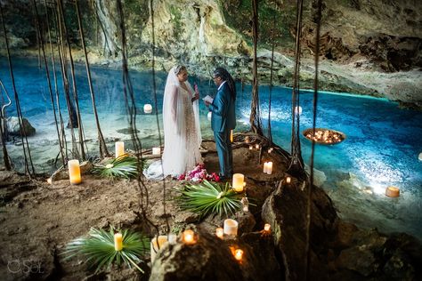 Cenote Micro Wedding - Del Sol Photography Cenote Wedding, Mayan Wedding, Cardinal Directions, Water And Fire, Riviera Maya Mexico, Micro Weddings, Countries To Visit, Wedding Team, Team Photos