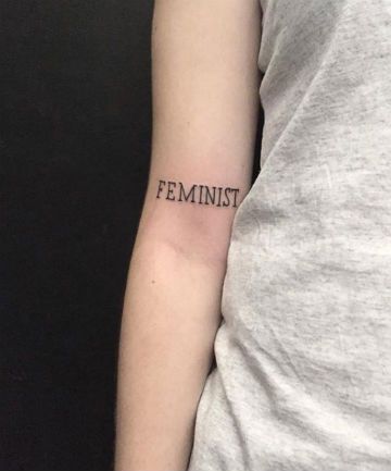 16 Feminist Tattoos That Actually Mean Something Feminism Tattoo, Equality Tattoos, Revolution Tattoo, Feminist Tattoos, Patchwork Tattoos, Feminist Tattoo, Patchwork Tattoo, Feminist Art, Dope Tattoos