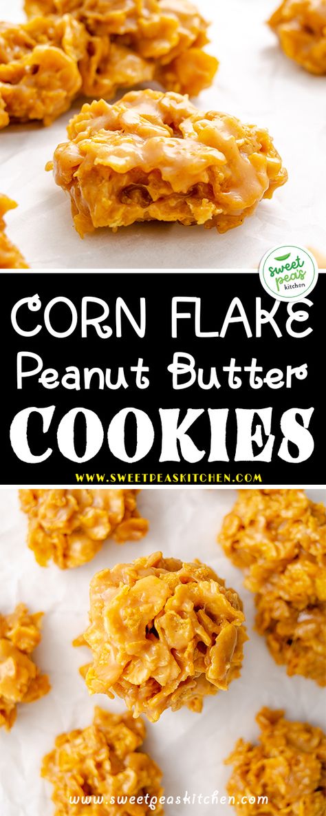 Peanut Butter Corn Flake Cookies, Corn Flake Peanut Butter Cookies, Recipes With Corn Flakes Cereal, Cereal Cookies Corn Flakes, Corn Flake Crumbs Recipe, Corn Flakes Cookies, Peanut Butter Cornflake Clusters, Frosted Flake Cookies, Frosted Flakes Treats