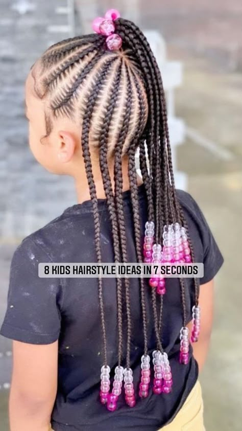 Twisted Braid Hairstyles, Girls Braided Hairstyles Kids, Braid Hairstyles Ideas, Style Natural Hair, Toddler Braided Hairstyles, Daughter Hairstyles, Hairstyle For School, Cornrow Ponytail, Twisted Braid