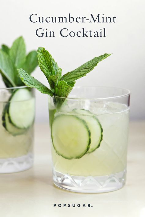 The Gin-Lover's Answer to the Mojito Cucumber Mint Cocktail, Gin Ingredients, Mint Cocktails, Popsugar Food, Sweet Cocktails, Gin Cocktail, Gin Lovers, Vegan Kitchen, Gin Cocktails