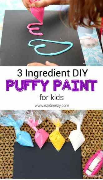 10+ Different Sidewalk Chalk and Paint Recipes Diy Puffy Paint, Paint For Kids, Paint Recipe, Homemade Paint, Posca Marker, Silly Putty, Puffy Paint, Crafting Supplies, Childrens Crafts