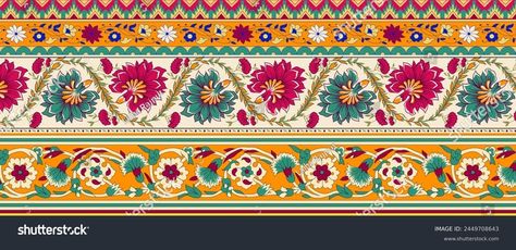 Beautiful Mughal Traditional Border Digital Print Stock Illustration 2449708643 | Shutterstock Mughal Borders, Mughal Border, Wallpaper Minimalist, Borders Design, Digital Borders Design, Schedule Design, Color Palette Generator, Holiday Illustrations, Personalized Books