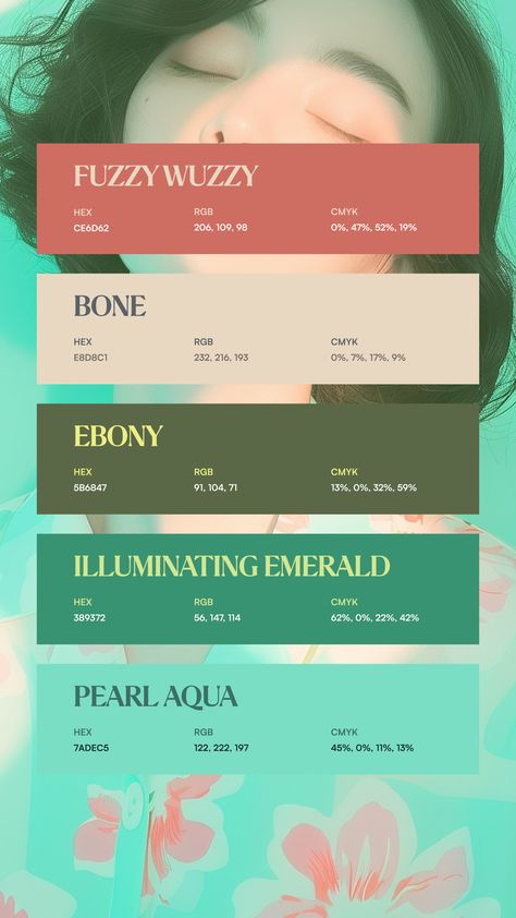 Colors:
CE6D62
E8D8C1
5B6847
389372
7ADEC5 Shiny Color Palette, March Palette, Angel Color Palette, Interesting Color Palettes, Japanese Color Palette, Skin Tone Color Palette, Colour Palette Art, Pc Layout, 5 Color Palette