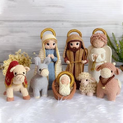 Amigurumi Nativity Set, Nativity Set: Joseph, Mary, and Baby Jesus, Holy Family Nativity Scene, Blessed Mother Doll, Christmas Gift - Etsy Crochet Nativity Set Free Pattern, Crochet Nativity Set, Amigurumi Nativity, Mary And Baby Jesus, Holy Mary, Holy Family, Baby Jesus, Blessed Mother, Nativity Scene