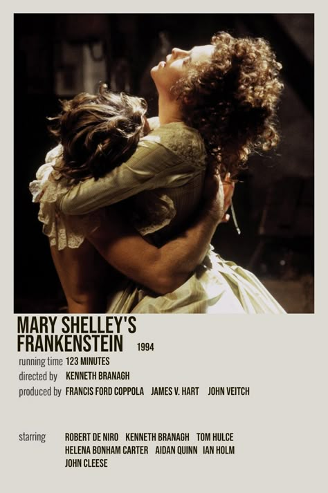 Helena Bonham Carter Movie Posters Kenneth Branagh Helena Bonham Carter, Mary Shelley Poster, Mary Shelley's Frankenstein, Mary Shelly Movie, Helena Bonham Carter Poster, Helena Bonham Carter Movies, Helena Bonham Carter Aesthetic, Goth Movies, Frankenstein 1994