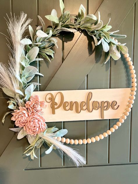 This Wreaths item by ParkLaneStudioCo has 2 favorites from Etsy shoppers. Ships from Birmingham, AL. Listed on Oct 11, 2024 Wreath For Nursery, Baby Girl Wreath Ideas, Baby Wreath For Hospital Door, Boho Baby Shower Centerpieces, Hospital Wreath, Baby Door Decorations, Beaded Hoop Wreath, Baby Door Wreaths, Hospital Door Wreaths