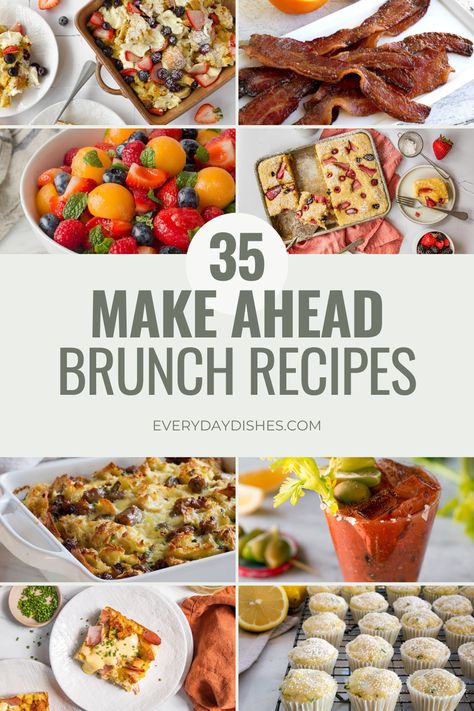 Make ahead brunch recipes that are perfect for holidays like Easter, Mother's Day, or Christmas morning Brunch Makeahead, Brunch Recipes Christmas, Aldis Recipes, Easy Brunch Menu, Party Brunch Ideas, Mother's Day Brunch Menu, Brunch Recipes For A Crowd, Brunch Ideas For A Crowd, Christmas Brunch Ideas