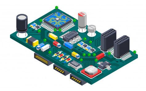 Circuit board isometric concept Free Vec... | Free Vector #Freepik #freevector #abstract #computer #art #mother Electronics Illustration, Circuit Components, Electronic Circuit Board, Electronics Logo, Hard Ware, Isometric Drawing, Computer Chip, Electronic Circuit, Electronic Engineering