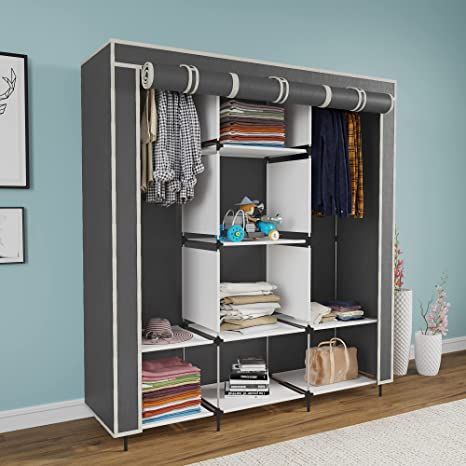 Collapsible Wardrobe, Clothes Cupboard, Portable Shelves, Cloth Rack, Foldable Wardrobe, Portable Wardrobe, Double Wardrobe, Storing Clothes, Closet Cabinets