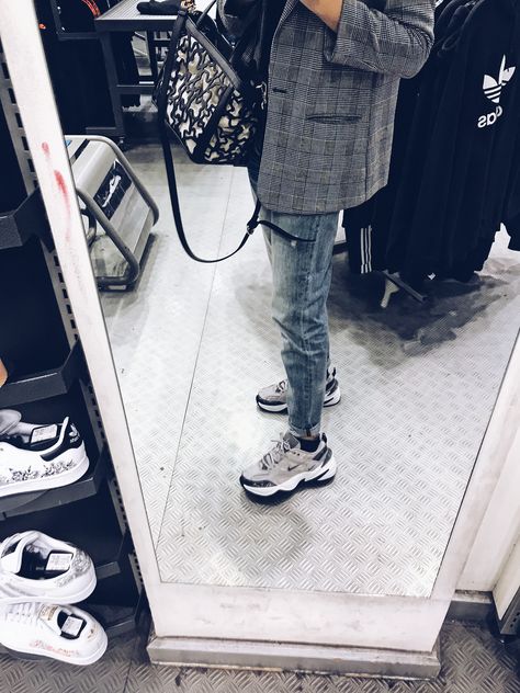 Nike M2K tekno - @dollactitud Nike 95, Dad Shoe, Nike M2k, Mens Inspiration, Negin Mirsalehi, Mens Casual Dress Outfits, Hype Shoes, Shoe Inspo, Mens Nike Shoes