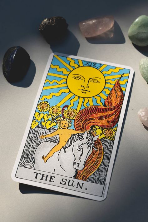 The Sun Tarot Card Meaning The Sun Tarot Card Wallpaper, Sun Tarot Card Meaning, Abundance Images, Tarot Altar, Style Tomboy, Sun Tarot Card, Tarot Card Reader, The Sun Tarot Card, The Sun Tarot