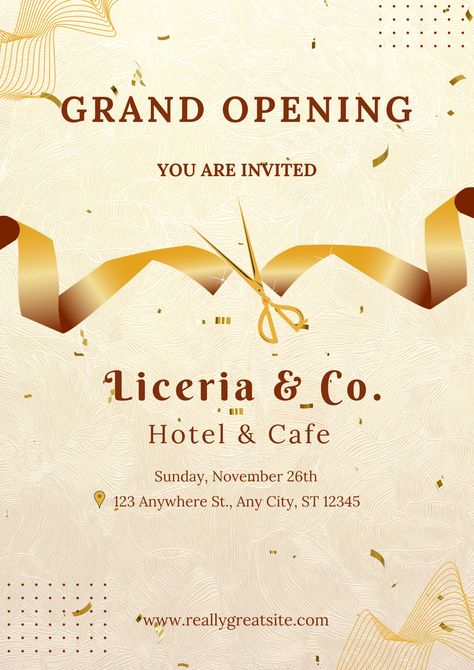 Grand Opening Invitation | Flyer | Promotion | New Launching | New Product | Hotel & Resto Hotel Opening Invitation Card, Shop Inauguration Invitation Card, Grand Opening Poster Design Ideas, Grand Opening Invitations Design, Hotel Grand Opening, Invitation Card Sample, Grand Opening Flyer, Opening Invitation, Grand Opening Invitations