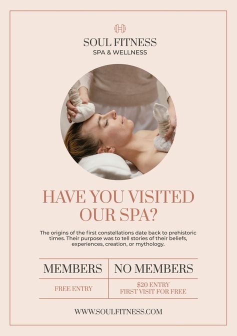 Pastel Soul Fitness Spa Invitation Minimalist Fitness, Spa Poster, Poster Layout, Brand Kit, Wellness Spa, Home Poster, Fitness Center, Business Branding, Poster Template