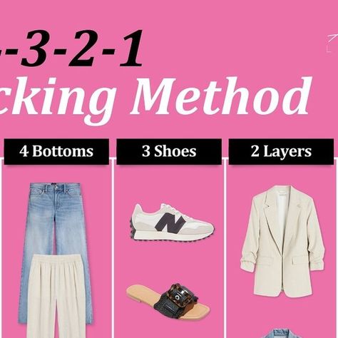 Alison Lumbatis on Instagram: "If you’ve been wanting to create the perfect travel capsule, you have to try the 5, 4, 3, 2, 1 packing method.

Here’s how I break it down: 5 tops, 4 bottoms, 3 pairs of shoes, 2 layering pieces, and 1 of anything else you need—like pajamas, a dress, or accessories. The trick is to choose versatile, functional pieces that fit seamlessly into your travel plans.

With this method, you may never need more than a carry-on again. Let me know if you give this a try!

If you want to see how to style these pieces together, comment “SUMMER” 🌺🥥🌞

📲 Comment “LINKS” and I’ll dm you the links to all of these pieces!! 🫶 (make sure you’re following me so you can receive messages from me) 

#TravelHacks #MinimalistPacking #CapsuleWardrobe #CarryOnOnly #TravelLight #Pack 5 4 3 2 1 Packing Fall, 3 3 3 Packing Method, 5 4 3 2 1 Packing Summer, Packing 5 4 3 2 1, Alison Lumbatis, 333 Packing Method, 5 4 3 2 1 Packing, 54321 Packing, Carryon Packing List