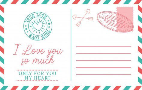 Premium Vector | Vintage postcard of love Love Postcard Design, Envelope Birthday Cards, Valentines Card Design Ideas, Valentines 2024, Journal Illustration, Vintage Birthday Party, Postcard Birthday, Postal Card, Letter Card