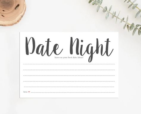 Printable Date Night Cards, Printable Bridal Shower Game, Date Night Ideas Cards, Date Night Cards, Bridal Shower Games - Etsy Canada Game Date, Bridal Party Games, Kate Spade Bridal Shower, Beach Bridal Showers, Printable Bridal Shower Games, Date Night Ideas, Card Templates Free, Cards Printable, Good Dates