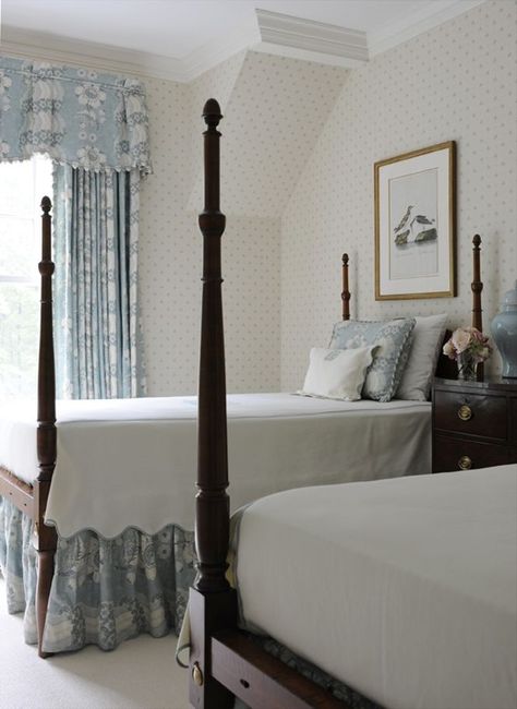 Decorating A Boy/Girl Shared Room - Emily A. Clark French Country Guest Room, Boy And Girl Shared Room, Bedroom Blue, French Country Bedrooms, Traditional Bedroom Decor, Twin Bedroom, Classic Bedroom, Country Bedroom, Traditional Bedroom