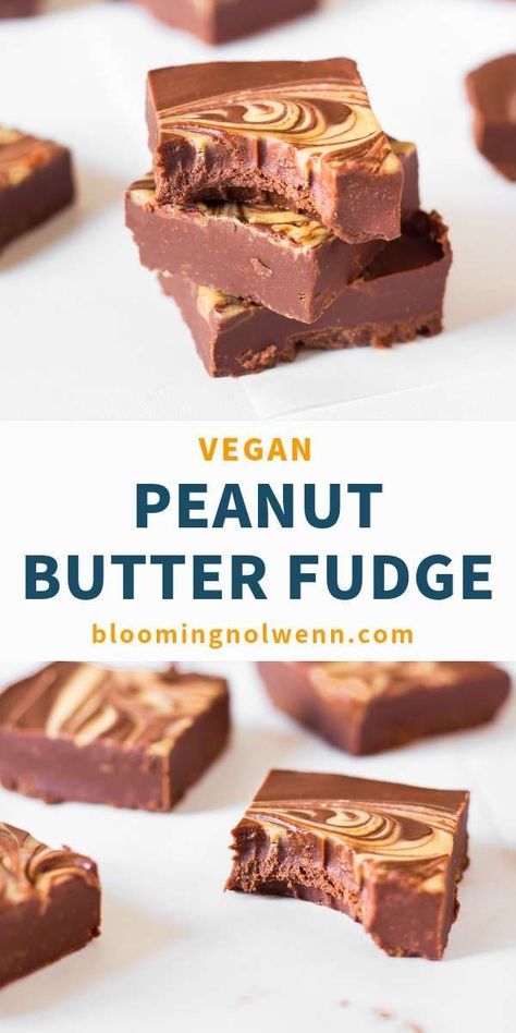 Healthy Chocolate Peanut Butter Fudge, Dairy Free Fudge Recipes, Vegan Peanut Butter Fudge, Dairy Free Fudge, Vegan Chocolate Peanut Butter, Gluten Free Fudge, Vegan Fudge, Peanut Butter Fudge Easy, Chocolate Peanut Butter Fudge