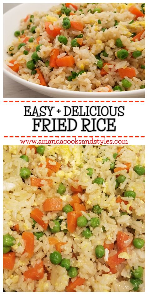 Rice With Peas And Carrots, Peas And Carrots Recipe, Homemade Fried Rice, Rice Side Dish Recipes, Creamy Rice, Rice Side Dishes, One Pot Dinners, Rice Ingredients, Easy Slow Cooker Recipes