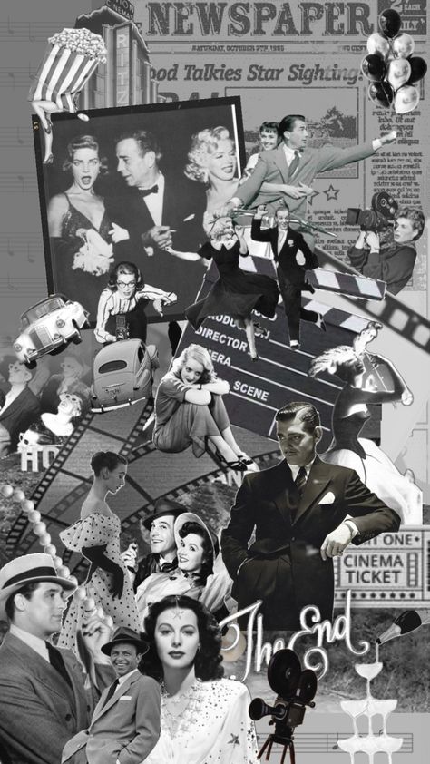 Greyscale x Old Hollywood aesthetic #oldhollywood #goldenage #hollywood #hollywoodaesthetic Old Hollywood Aesthetic, Hollywood Aesthetic, Cinema Ticket, Create Collage, Golden Age, Creative Play, Old Hollywood, Talk To Me, Hollywood