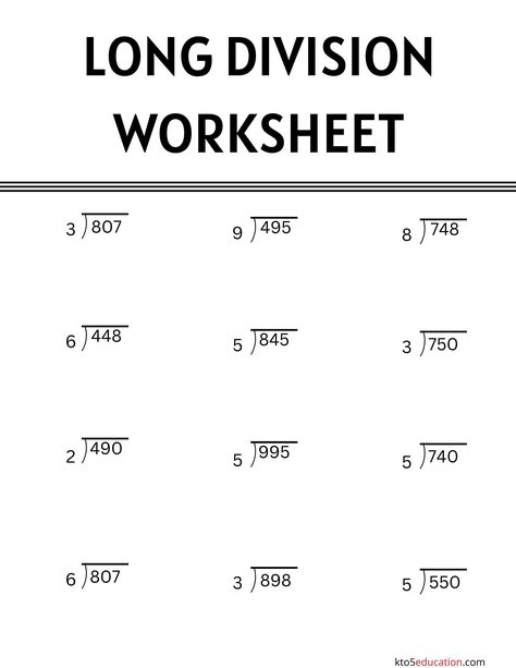 Division For Kids, February Worksheets, Division Questions, Long Division Practice, Easy Math Worksheets, Math Division Worksheets, Division Math, Long Division Worksheets, Easy Math