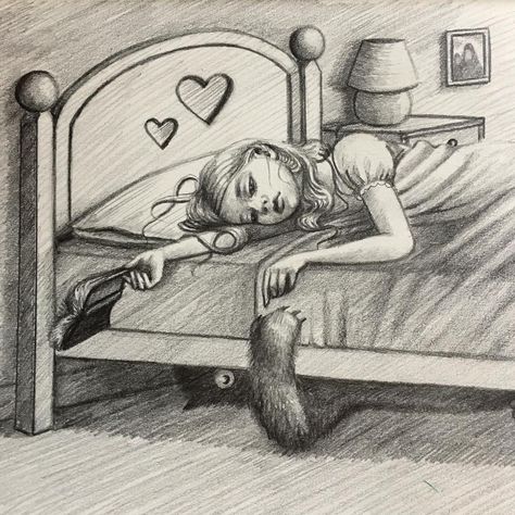 Jess Mulholland on Instagram: “For today’s prompt #monster . The under the bed kind. This one is actually friendly but super shy so only ever puts its hand out to show he…” Monster Under Bed Illustration, Monster Under The Bed Drawing, Monster Under The Bed Art, Monster Under Bed, Bed Kind, Bed Drawing, Ap Portfolio, Monster Under The Bed, The Darkest Minds