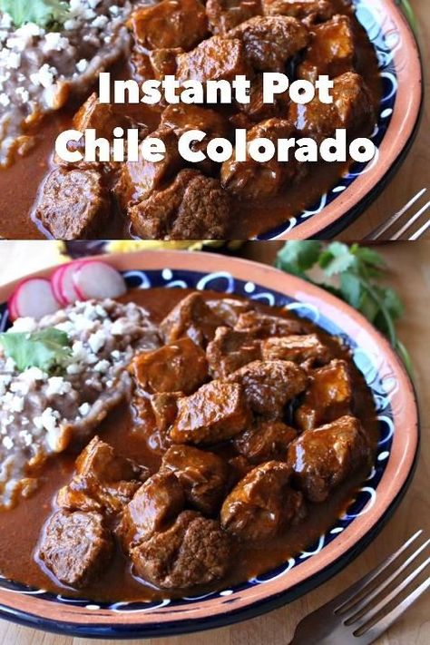 Instant Pot Chile Colorado [VIDEO] - Mamá Maggie's Kitchen Instapot Chilli, Chilli Colorado, Instant Pot Chile, Chile Colorado Recipe, Mexican Pork Stew, Mexican Food Recipes Beef, Mexican Comfort Food, Chile Colorado, Mexican Pork