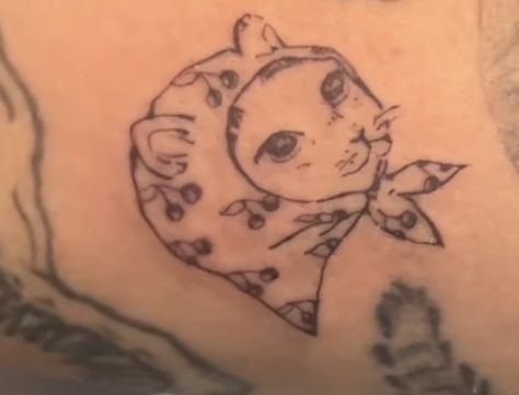 Babushka Cat Tattoo, Babushka Cat, Dainty Tattoo Designs, Tattoo Designs Drawings, Dainty Tattoo, Grunge Tattoo, Tattoos With Kids Names, Cute Little Tattoos, Poke Tattoo