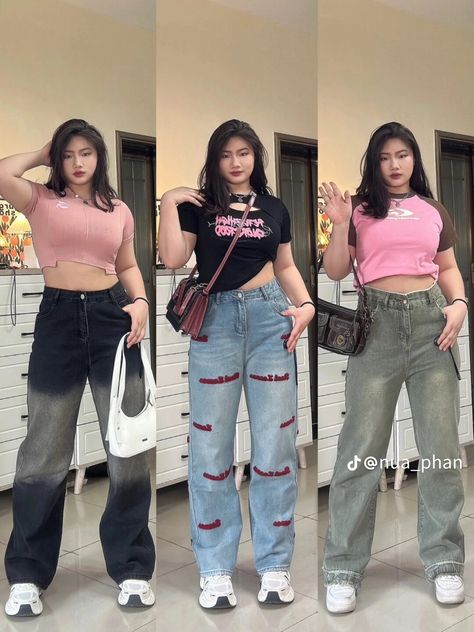 Casual Outfits For Chubby Ladies, Chubby Fashion Outfits Casual, Fashion For Chubby Ladies, Chubby Fashion Outfits Korean, Chubby Outfit Ideas, Chubby Girl Outfits, Peony Aesthetic, Curvy Casual Outfits, Fashion Kawaii