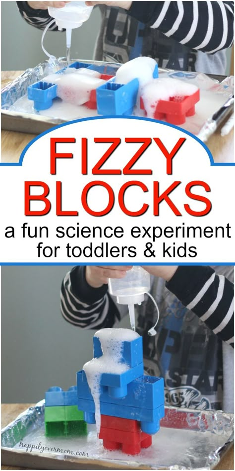 Easy Toddler Science Experiment with Mega Bloks Preschool Construction Activities Science Experiments, Construction Science Experiment, Sensory Building Activities, Block Activities For Toddlers, Construction Science Activities, Construction Science Preschool, Blocks Activities For Toddlers, Science Toddler Activities, Building Activities For Toddlers