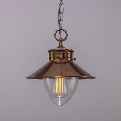 Boyd Vintage Industrial Pendant Light - Etsy Mullan Lighting, Lighting Styles, Industrial Style Interior, Cone Pendant Light, Contemporary Wall Lights, Brass Ceiling, Brass Pendant Light, Globe Chandelier, Industrial Pendant Lights