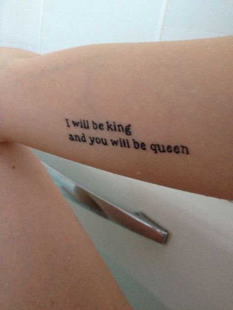 David Bowie Lyrics Lit Tattoos, David Bowie Lyrics, David Bowie Tattoo, Bowie Heroes, Sick Tattoos, Lyrics Tattoo, Rock Tattoo, Lyric Tattoos, Tattoos Inspo