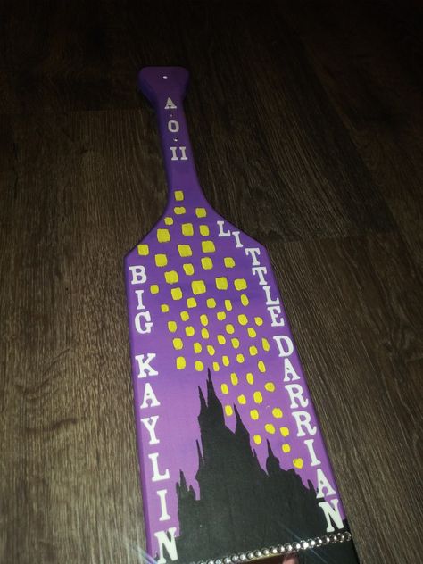 Tangled Sorority Paddle, Paddles Sorority, Big Little Paddles, Paddle Ideas, Sorority Ideas, Sorority Paddles, Sorority Canvas, Alpha Omicron Pi, Alpha Sigma