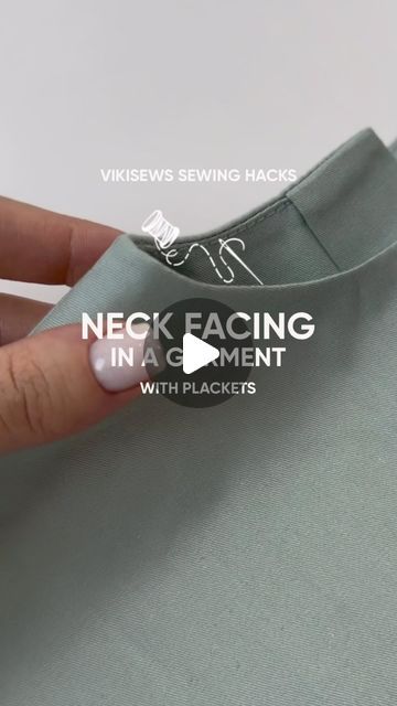 How To Finish Neckline Sewing, Neck Facing Sewing, Sewing A Neckline, Sewing Necklines Tutorials, How To Sew Neckline, Placket Tutorial, How To Sew A Top, Sewing Top, Make Do And Mend