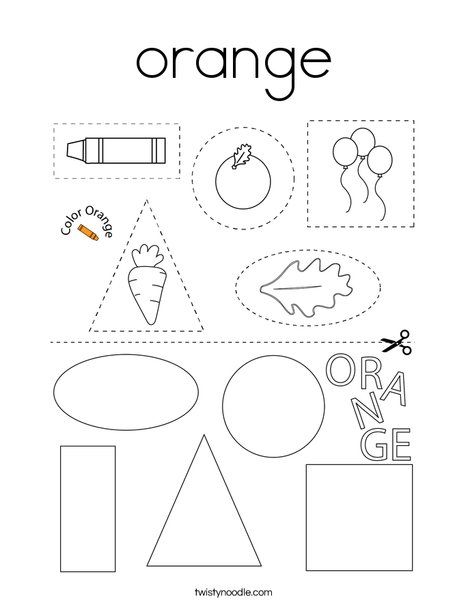 O Is For Orange Preschool, Orange Coloring Page, O Is For Orange, Tracing Font, Twisty Noodle, Preschool Homeschool, Holiday Lettering, Pre K Activities, Color Worksheets