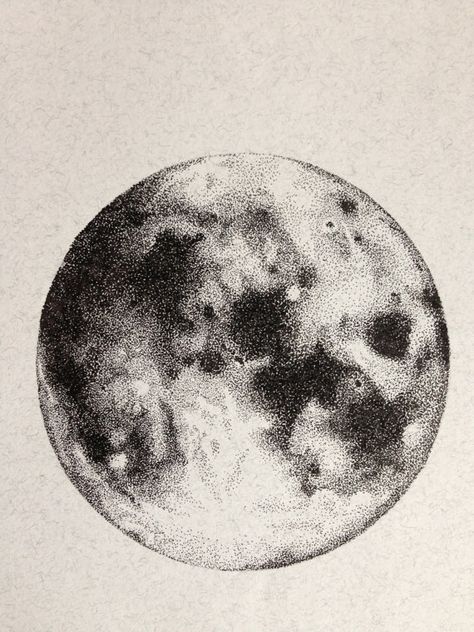 moon stippling Universe Drawing Ideas, Moon Ink Drawing, Drawing Ideas Moon, Wall Drawing Ideas, Universe Drawing, Moon Art Print, Art & Craft Paint, Moon Drawing, Moon Illustration