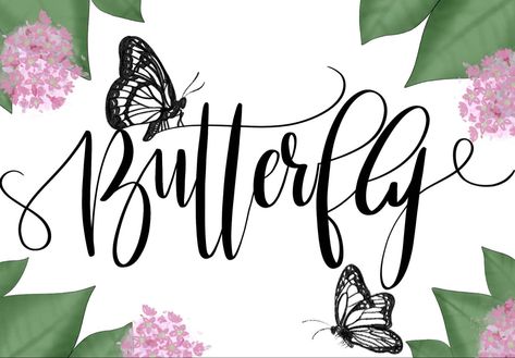 Butterfly hand lettering, modern calligraphy Calligraphy Butterfly, Cartoon Inspiration, Header Ideas, Creative Lettering, Butterfly Theme, Painted Letters, Butterfly Painting, Calligraphy Design, Font Art