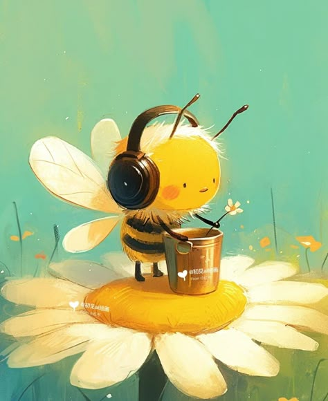 Bee Animation, Animated Bee, Honeybee Art, Bee Icon, Bee Illustration, Cartoon Bee, Food Illustration Art, Cute Animal Illustration, Pixel Art Games