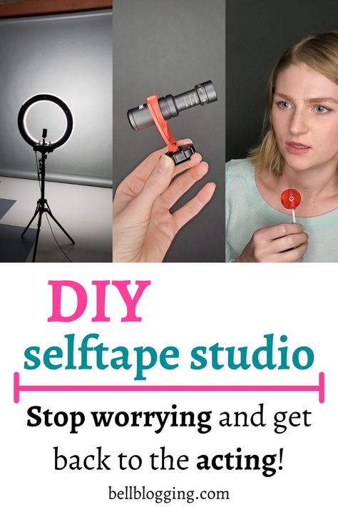 Look SO PROFESSIONAL with your selftapes and take the worrying out of your performance! Selftape stress can take a hike. Set up your very own selftape studio at home! #bellblogging #selftape #selftapes #acting #actingtips #actingadvice #actor #actress #tv #film #movies #audition #auditionadvice #auditions #tips #studio #diy #theater #theatre #musicaltheater #musicals #callback #callbacks #professional #video Self Tape Audition Set Up, Studio At Home, Acting Auditions, Acting Lessons, Acting Tips, Studio Diy, Voice Acting, Stop Worrying, Take A Hike