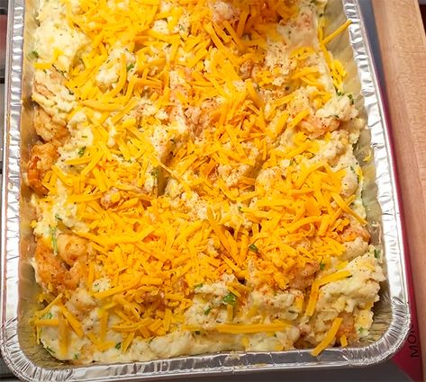 Potato Recipes - Potato Casserole Recipes - Cajun Recipes - Seafood Recipes Shrimp And Red Potatoes Recipes, Shrimp And Potatoes Recipes, Potato Cheese Casserole, Potato Casserole Recipes, Chicken And Shrimp Alfredo, Cheese Potato Casserole, Shrimp Casserole, Red Potato Recipes, Recipes Potato