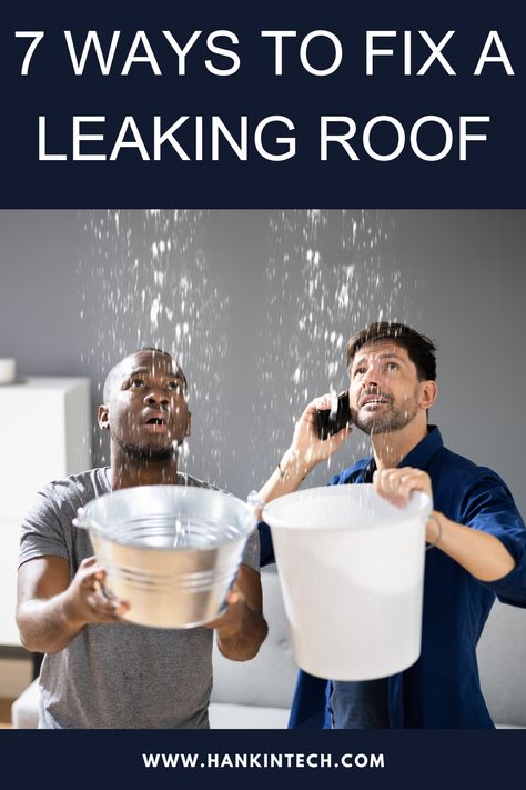 Do you have a roof that leaks everytime it rains? Here's our 7 simple steps to fix a leaking roof yourself.

#roof #roofing #roofleak #homeimprovement #diy Diy Roof Leak Repair, Office Conversion, Ceiling Leak, Roof Leak Repair, Roof Waterproofing, Home Structure, Roof Maintenance, Renovation Costs, Leak Repair