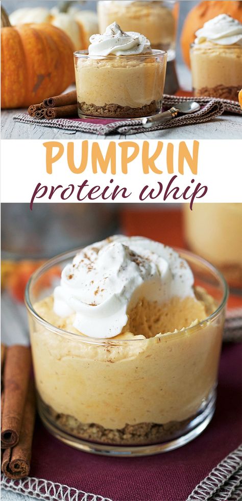 Protein Whip, Pumpkin Pie Yogurt, Whipped Peanut Butter, Protein Ingredients, Pumpkin Protein, High Protein Desserts, Protein Powder Recipes, Protein Desserts, Pumpkin Treat