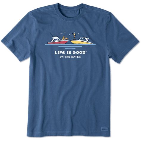 Mens Life, Best Boats, Boat Party, Blue Life, Mens Tee Shirts, Help Kids, Travel Shirts, Men's Knit, Laid Back Style