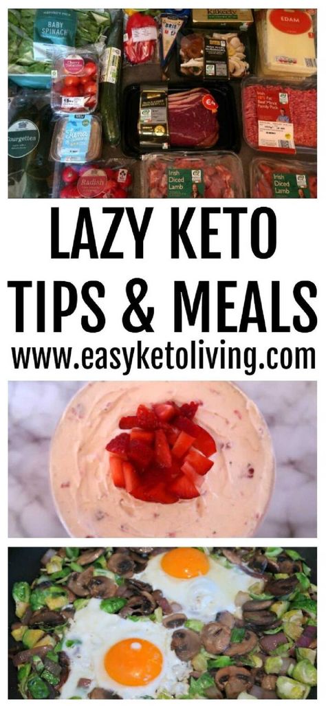 Lazy Keto For Beginners – What Is Lazy Keto? Low Carb Food List and easy meal plan recipe ideas for breakfast, lunch, dinner, desserts and snacks. Lazy Keto For Beginners, Easy Meal Plan, Low Carb Food, Low Carb Food List, Dinner Desserts, Lazy Keto, Ketogenic Diet Food List, Keto Tips, Beginner Meal Planning