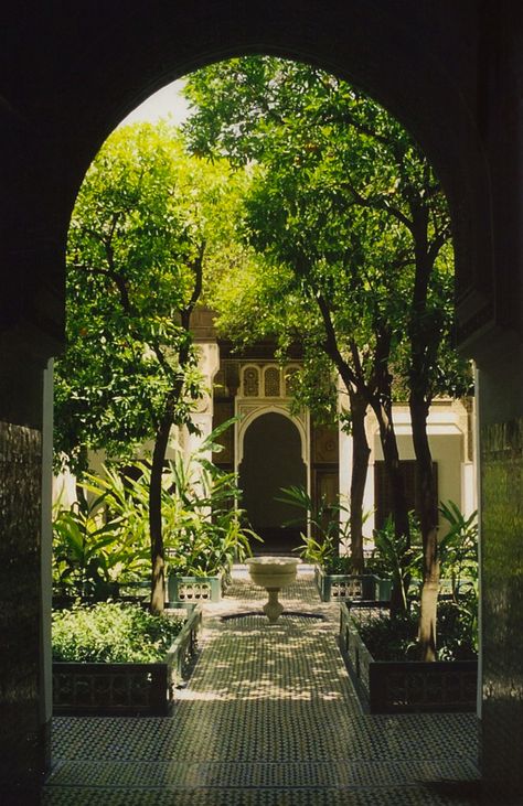 sir20: “ Moroccan riad courtyard by sir20 ” Moroccan Courtyard Garden, Riad Courtyard, Moroccan Riad Courtyards, Moorish Garden, Moroccan Exterior, Green Courtyard, Moroccan Courtyard, House Courtyard, Moroccan Garden